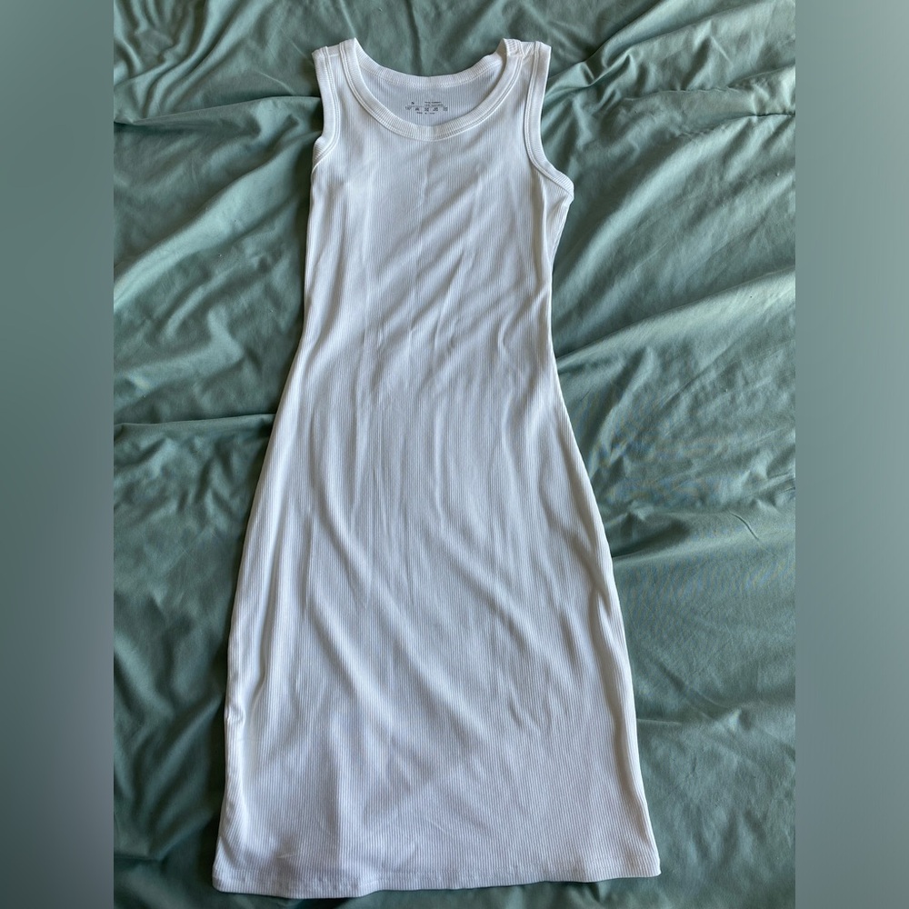 Women’s White Ribbed Bodycon Dress